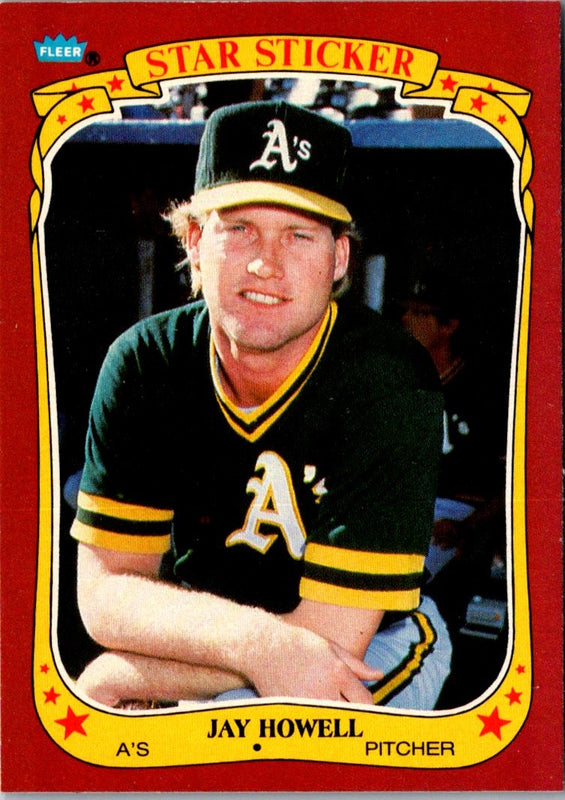 1986 Fleer Star Stickers Jay Howell #62