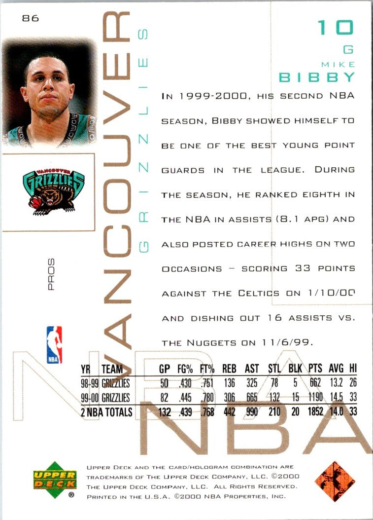 2000 Upper Deck Pros & Prospects Mike Bibby