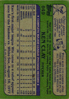 1982 Topps Ken Clay #649