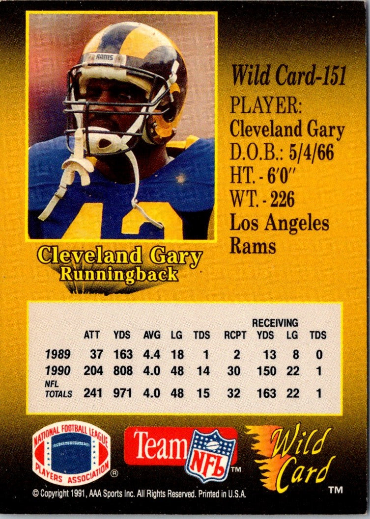 1991 Wild Card Cleveland Gary