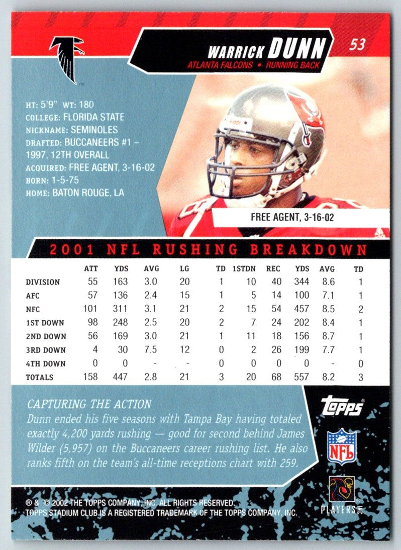 2002 Stadium Club Photographer's Proofs Warrick Dunn