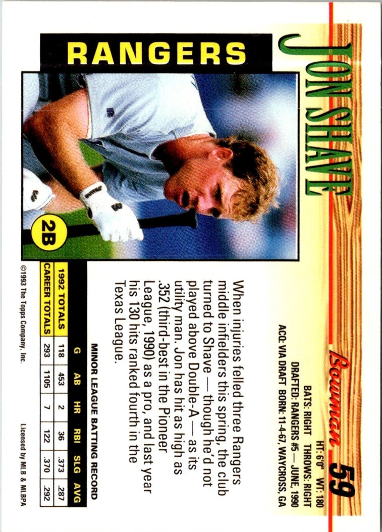 1993 Bowman Jon Shave