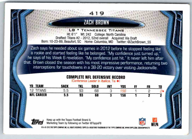 2013 Topps Zach Brown