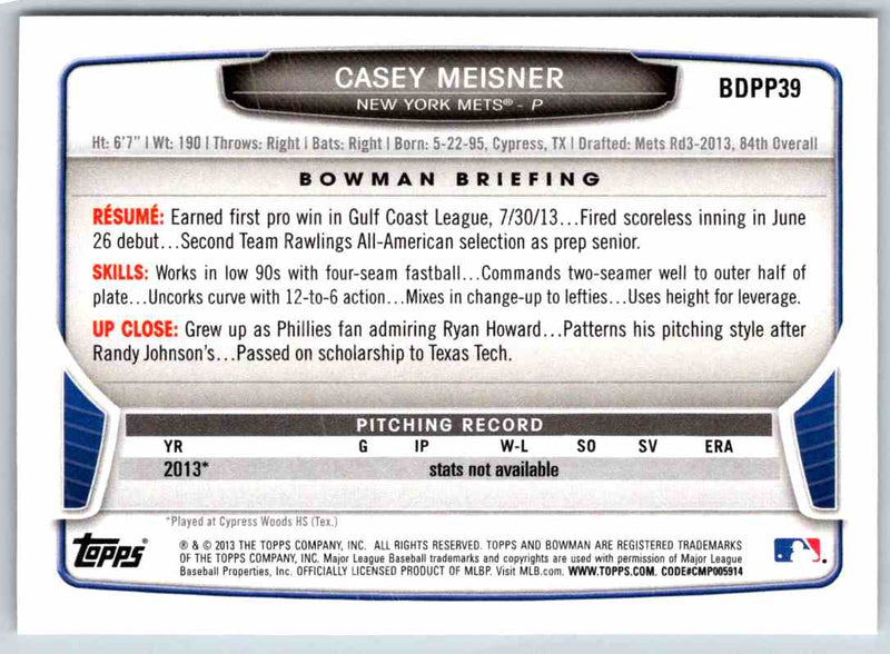 2014 Bowman Casey Meisner