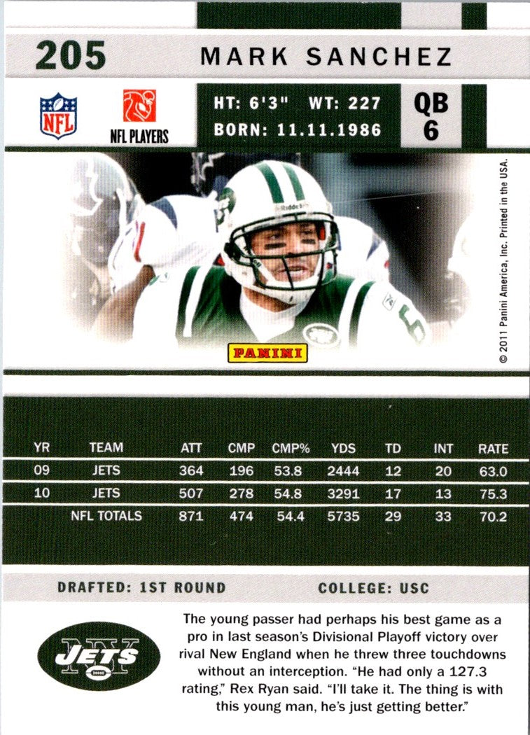 2011 Score Mark Sanchez
