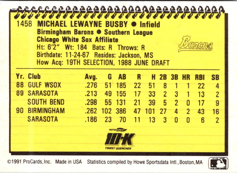 1991 ProCards Wayne Busby