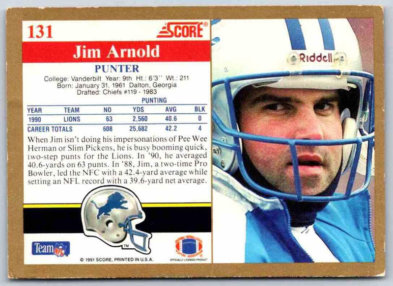 1991 Score Jim Arnold