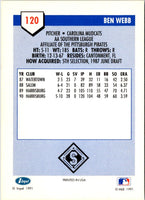 1991 Line Drive AA Ben Webb #120