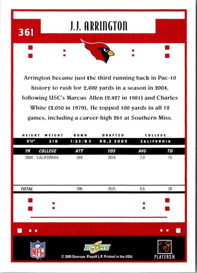 2005 Score J.J. Arrington