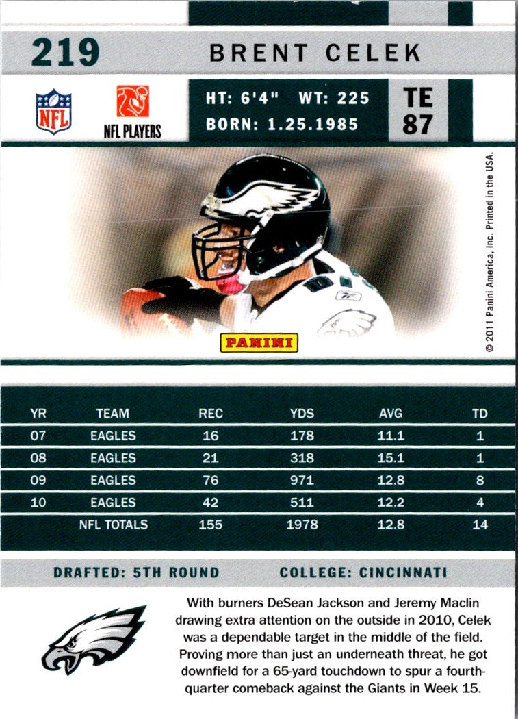 2011 Score Brent Celek
