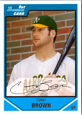 2007 Bowman Draft Picks & Prospects Chrome Corey Brown #BDPP3
