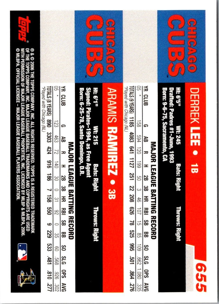 2006 Topps Cub Corners (Aramis Ramirez/Derrek Lee)