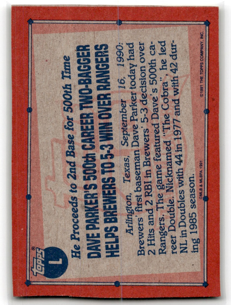 1991 O-Pee-Chee Wax Box Cards Dave Parker