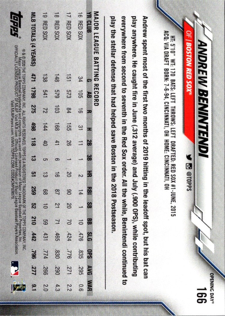 2020 Topps Boston Red Sox Andrew Benintendi