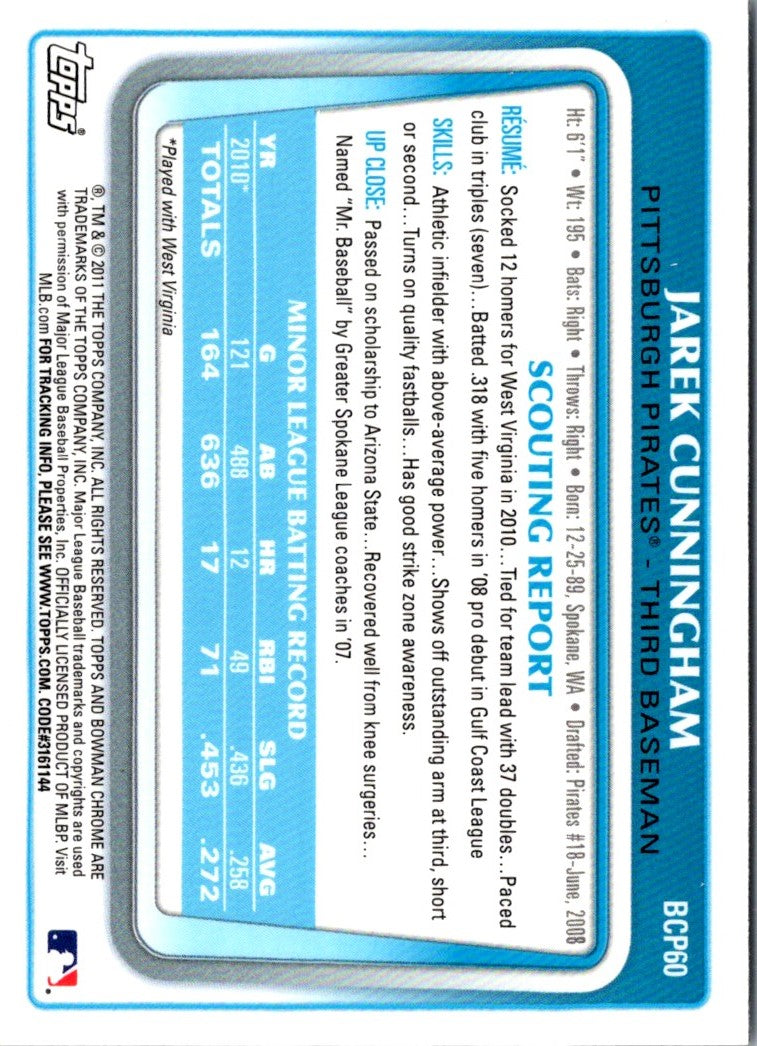 2011 Bowman Chrome Prospects Jarek Cunningham