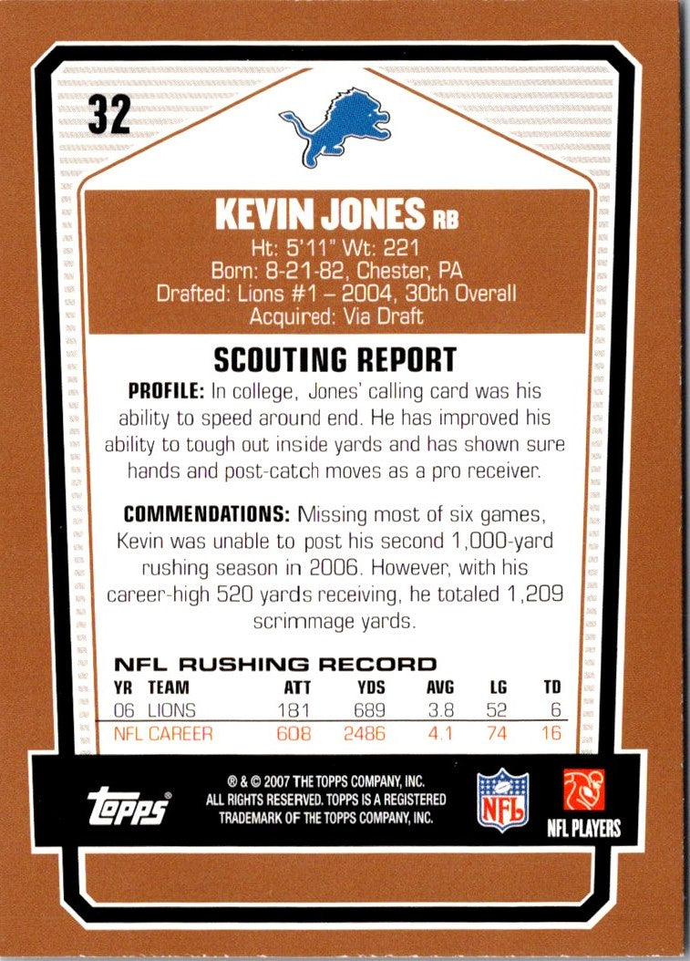2007 Topps Draft Picks & Prospects Kevin Jones