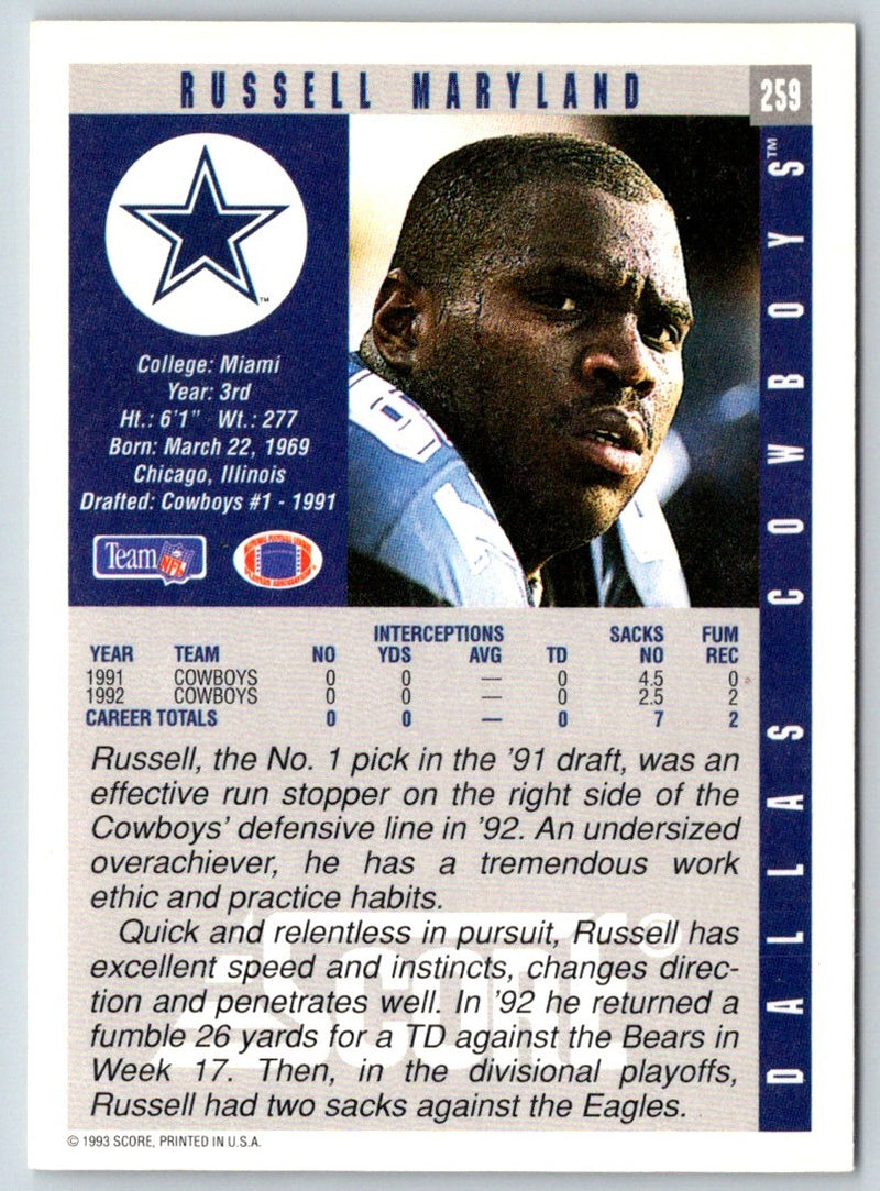 1993 Score Russell Maryland