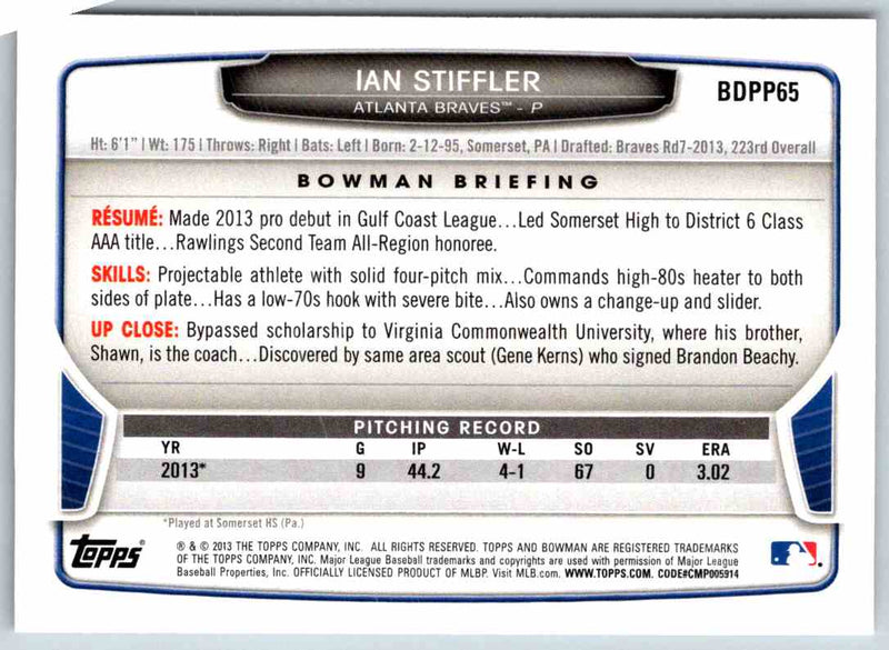 2014 Bowman Ian Stiffler