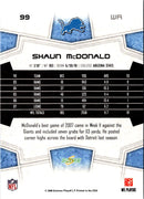 2008 Score Super Bowl XLIII Shaun McDonald