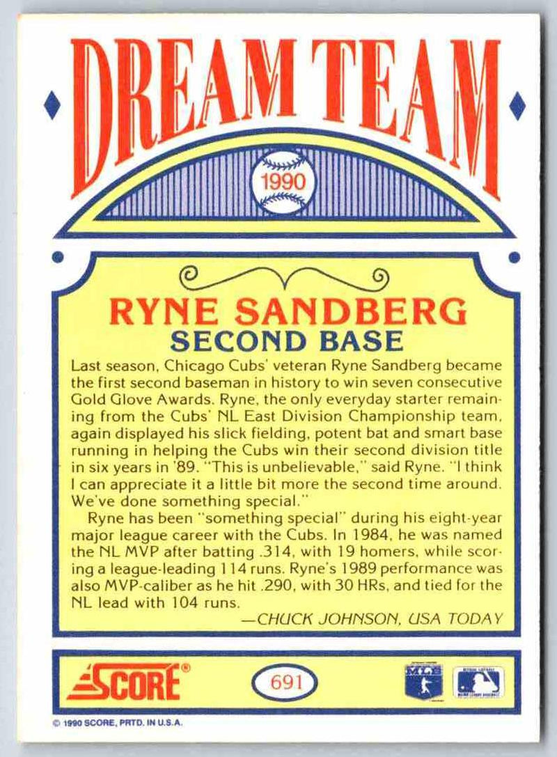 1990 Score Ryne Sandberg