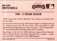 1989 Star Kevin Mitchell / Will Clark Kevin Mitchell #10