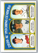 2021 Topps Heritage 2020 AL Pitching Leaders - Gerrit Cole/Marco Gonzales/Shane Bieber LL