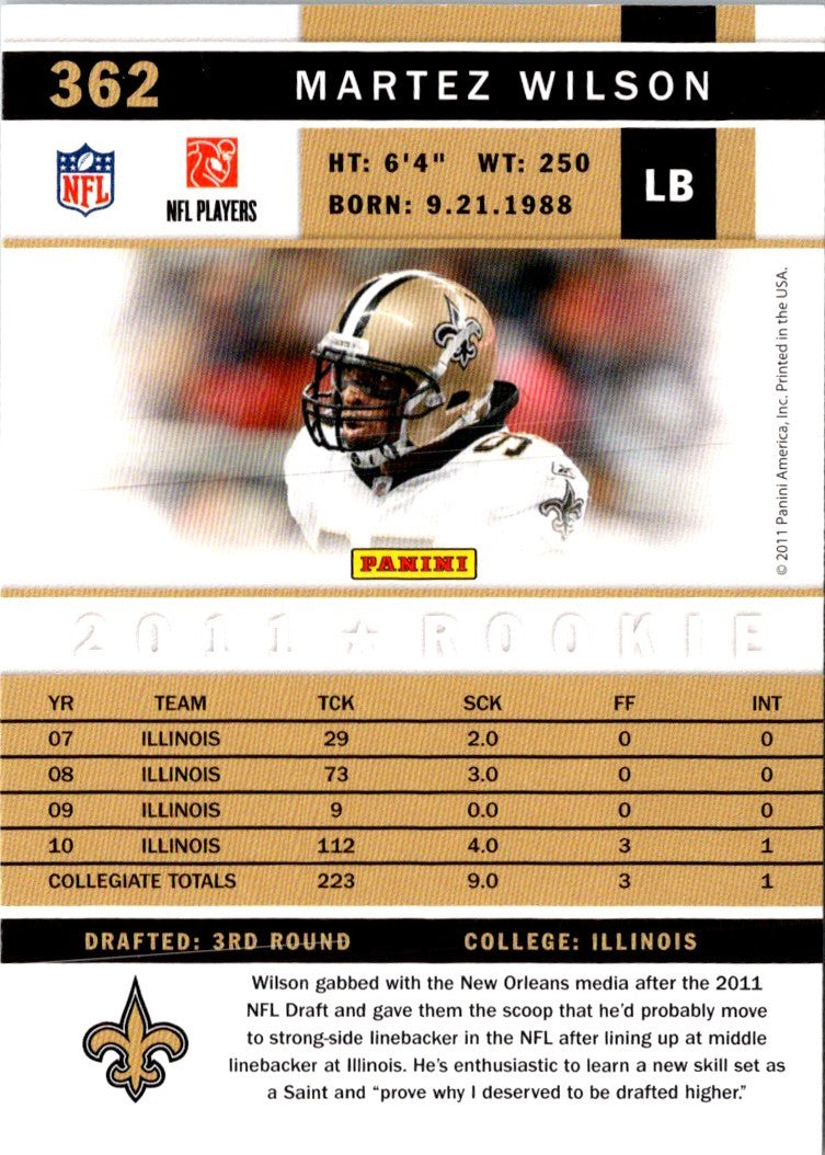 2011 Score Martez Wilson