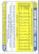 1987 Topps Traded Kevin Mitchell