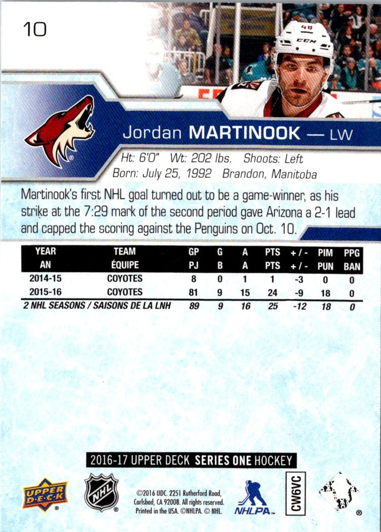 2016 Upper Deck Jordan Martinook