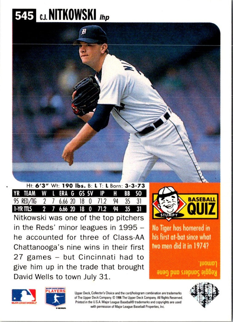 1996 Collector's Choice Silver Signature C.J. Nitkowski