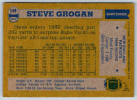 1982 Topps Steve Grogan #149