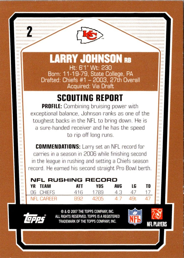 2007 Topps Draft Picks & Prospects Larry Johnson