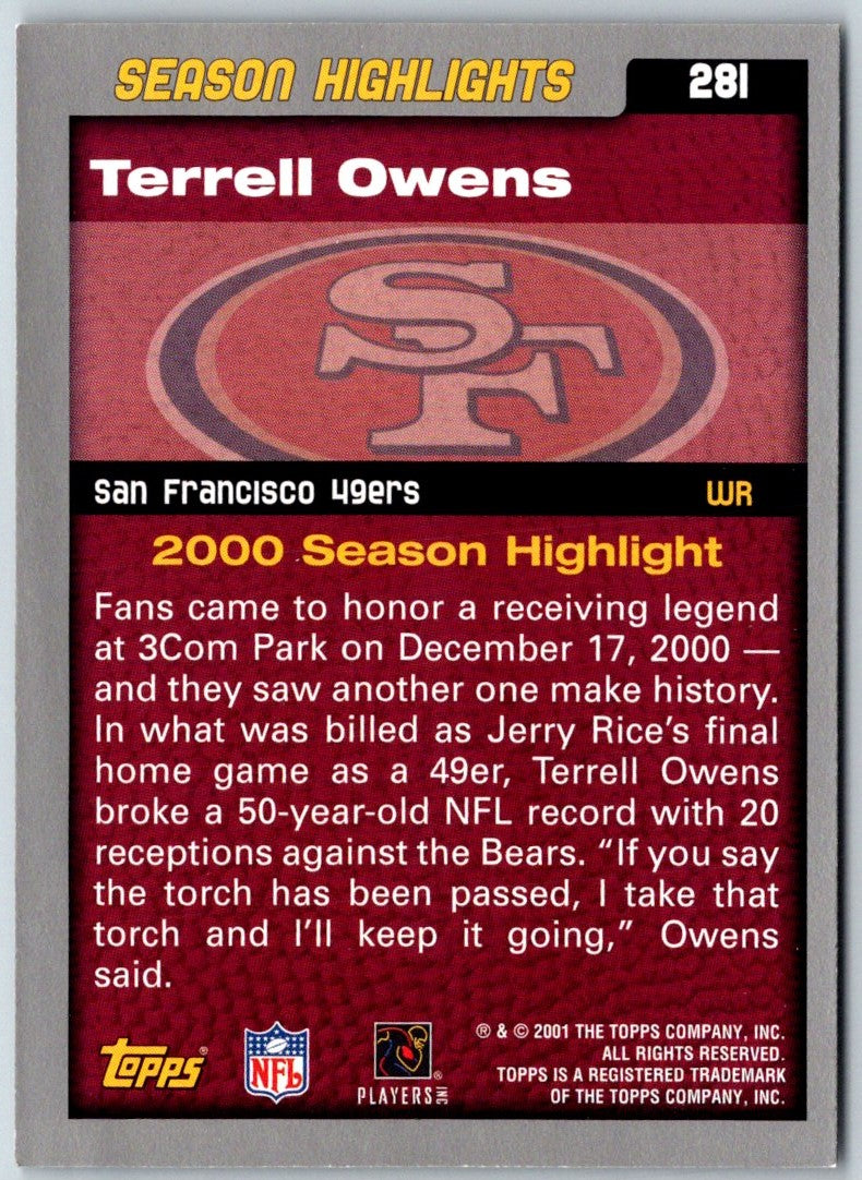 2001 Topps Terrell Owens