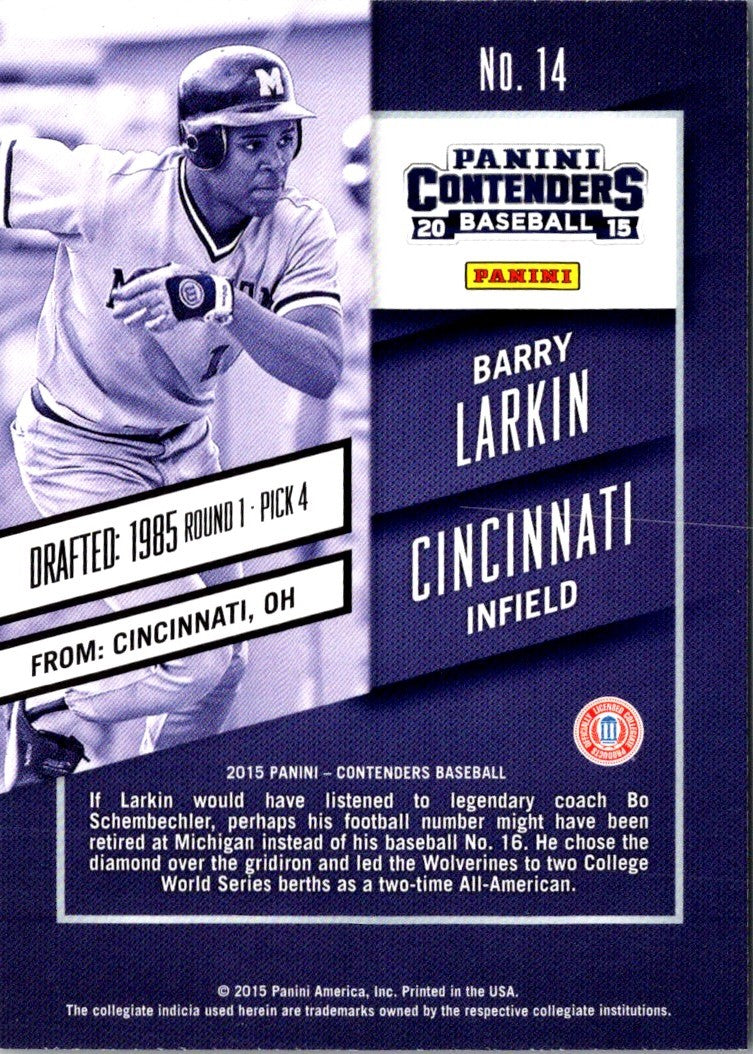 2015 Panini Contenders Barry Larkin