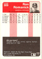 1985 Fleer Ron Romanick #309 Rookie