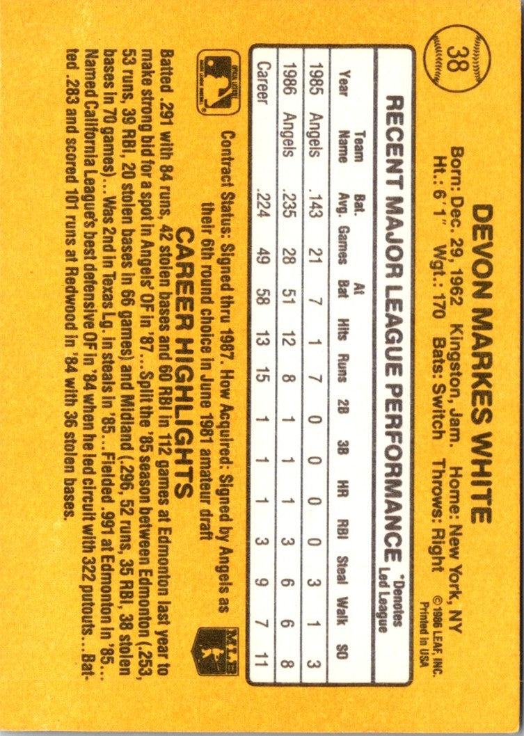 1987 Donruss Devon White