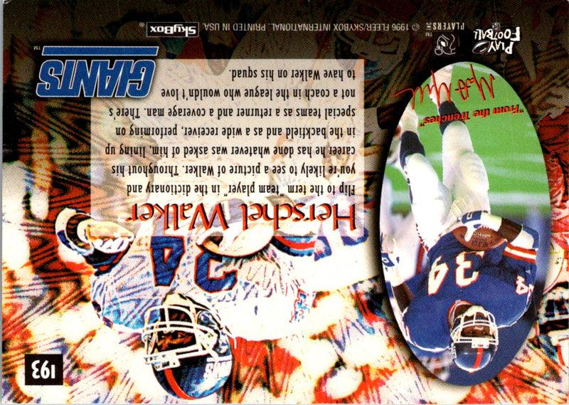 1996 SkyBox Impact Herschel Walker