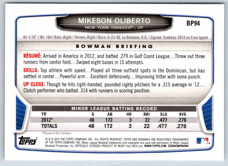 2013 Bowman Mikeson Oliberto