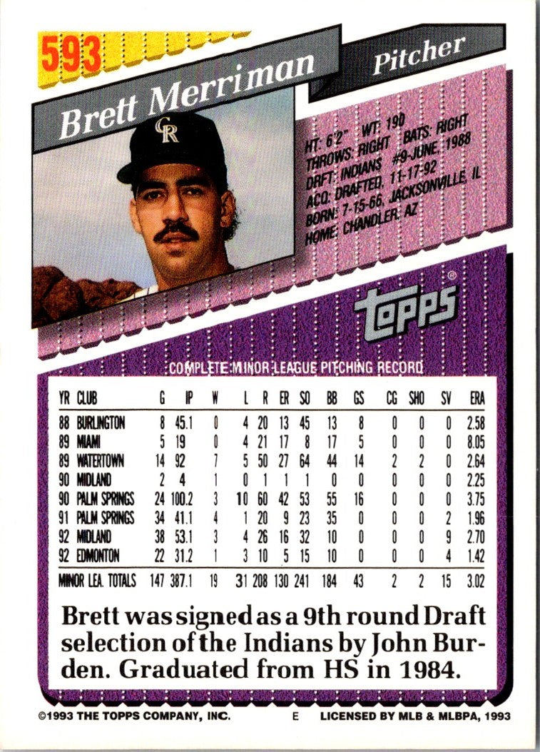 1993 Topps Brett Merriman