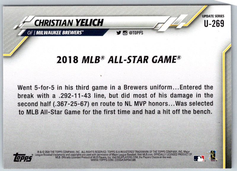 2020 Topps Update Christian Yelich