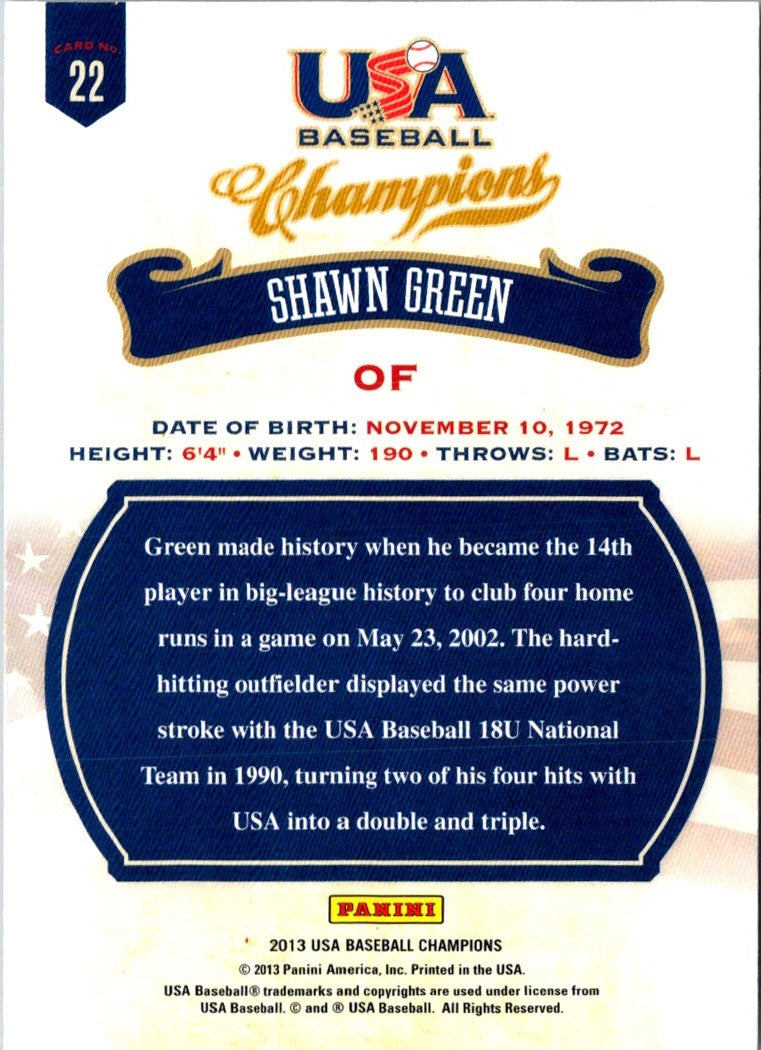 2013 Panini USA Champions Shawn Green