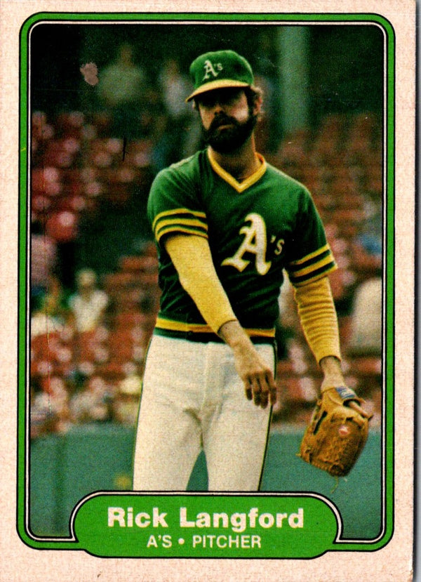 1982 Fleer Rick Langford #98