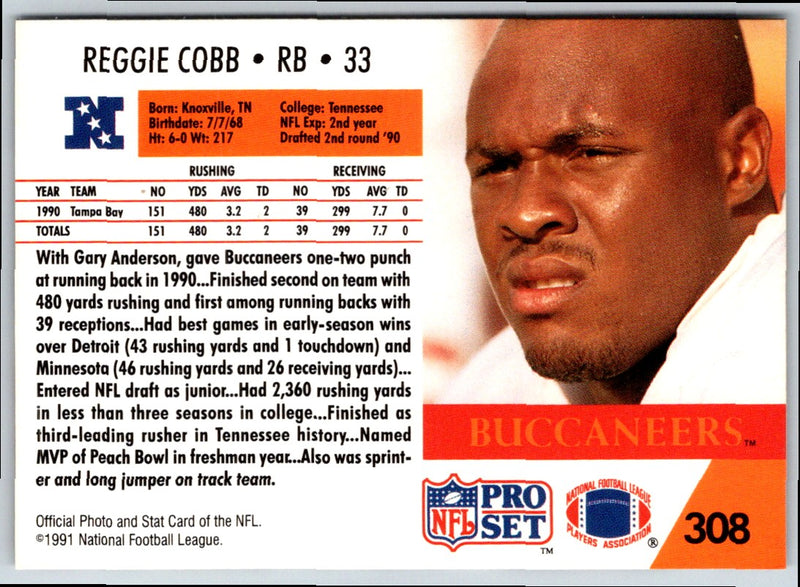 1991 Pro Set Reggie Cobb