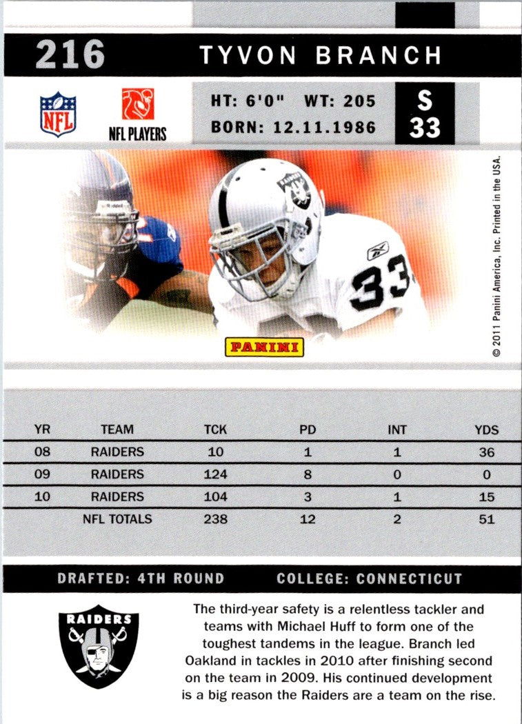 2011 Score Tyvon Branch