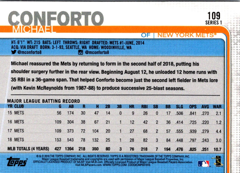 2019 Topps Michael Conforto