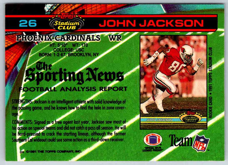 1991 Topps Stadium Club Football John Jackson