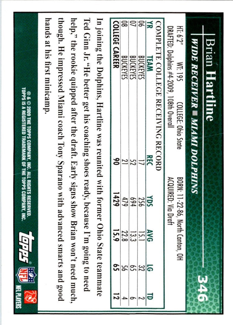 2009 Topps Brian Hartline