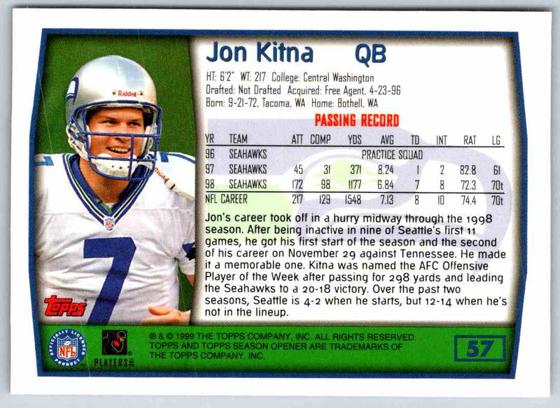 1999 Topps Jon Kitna