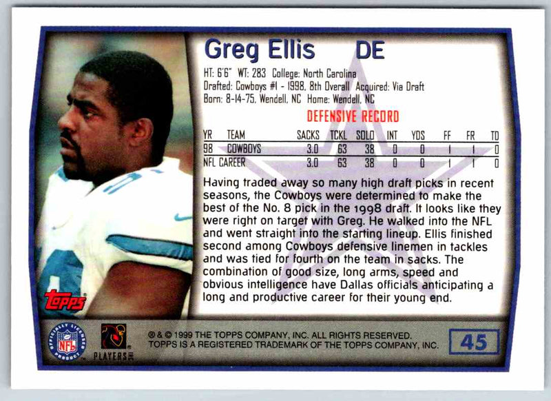 1999 Topps Greg Ellis