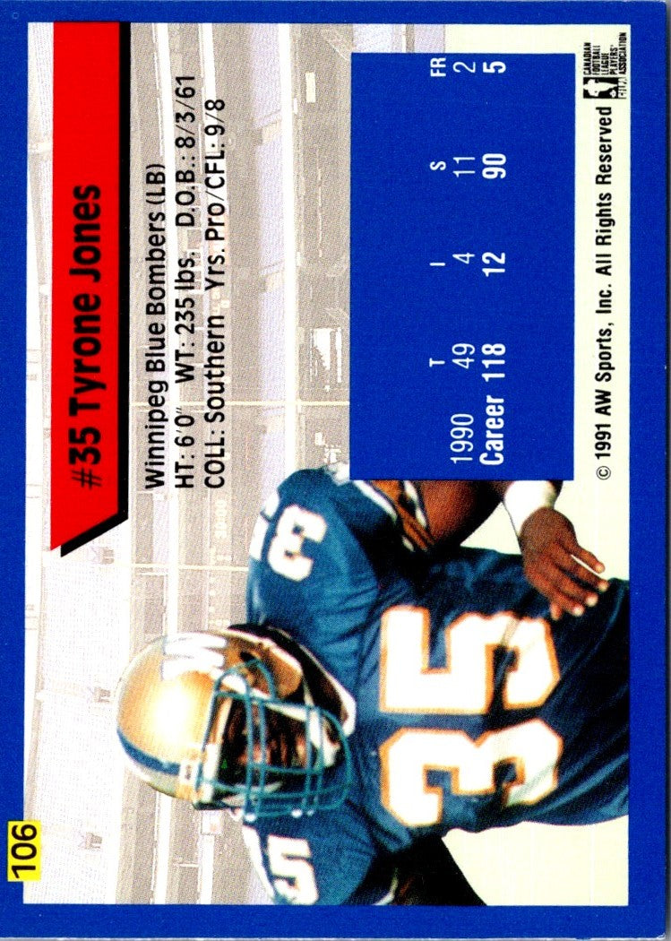 1991 All World CFL Tyrone Jones